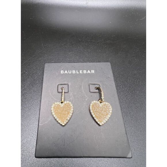 BaubleBar Drusy Heart Earrings - Picture 4 of 4